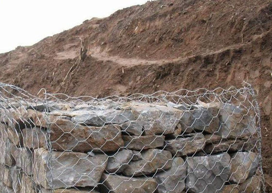 3mx1mx1m Galfan Gabion Wire Mesh  60x80mm For Flood Coastal Defense Projects