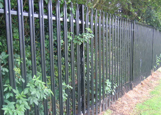 Tozla kaplı tüplü çelik çit Palisade çelik piket çit 65 * 2.0mm