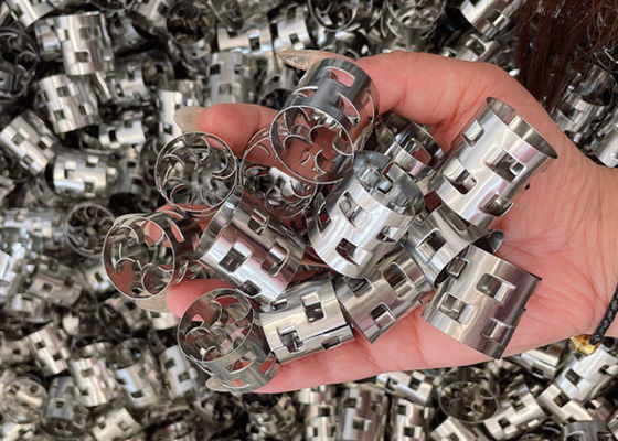 Gaz Yıkama için Paslanmaz Çelik 316 Metal Pall Ring Rastgele Dolgu