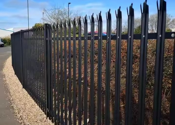 Tozla kaplı dekoratif çelik Palisade Çit Avrupa tarzı Bahçe için