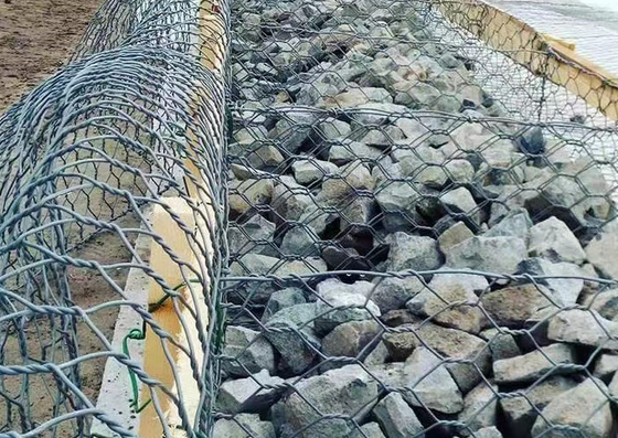 ASTM A974 HDG Gabion Tel Ağı 80 X 100 mm Köprü Koruması İçin