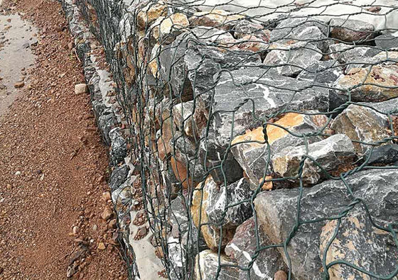 Çinko kaplı gabiyon ağları korrozyona karşı yüksek dayanıklılık 1.5x1x1m Destek duvar için