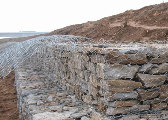 ASTM A974 Standart Gabion Tel Ağı Düşük Karbonlu Demir Tel ve Çinko Kaplama 220-270g