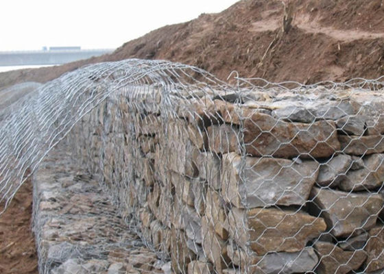 3mx1mx1m Galfan Gabion Tel Ağı 60x80mm Sel Sahili Savunma Projeleri İçin