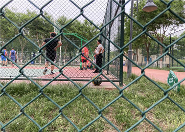 Spor İçin Yeşil Geçici Hasır Çit / PVC Kaplı Zincir Bağlantı Çiti 3.5mm